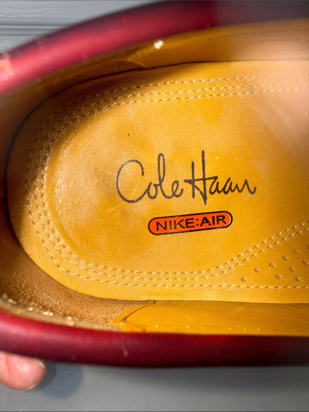 Men’s 9M Cole Haan Burgundy Leather Bit Loafers with Brass Hardware